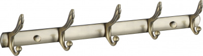 Планка с крючками Savol (5 крючков), бронзовая, латунная S-C00115