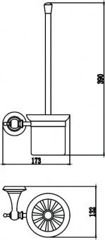 Туалетный ёршик с настенным держателем Savol S-006994