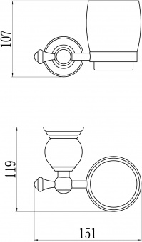 Стакан керамический с настенным держателем S-05758B Savol