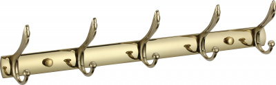 Планка с крючками Savol (5 крючков), золотая, латунная S-00115B