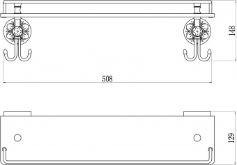 Полка прямая (стеклянная) 60 см S-005891B Savol