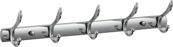 Планка с крючками Savol (5 крючков), хромированный, силуминовая S-06205B